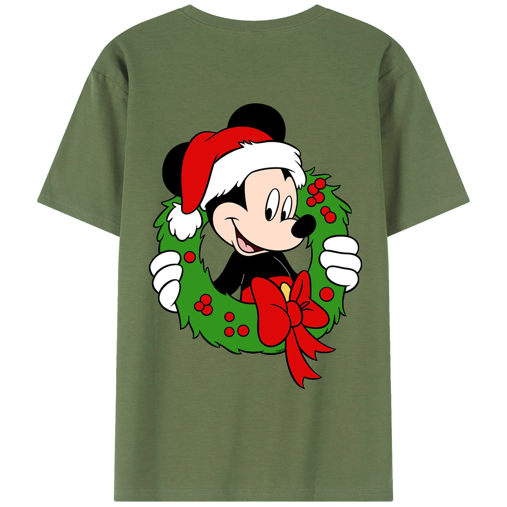 ミッキーマウス Mickey Mouse 綿100％ メンズ半袖Tシャツ（バックプリント） 通気性
